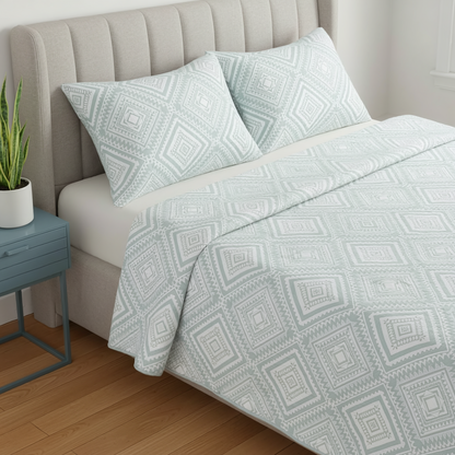 Diamond Patterned Quilted Blanket Sets